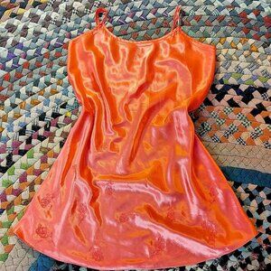 Vintage Pink Inner Most Nightgown Slip Dress with Rose Detailing #vintage